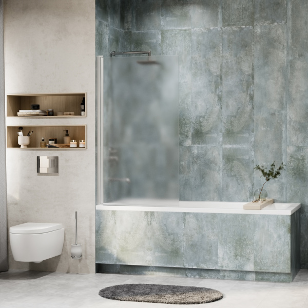 Стеклянная шторка на ванну WasserKRAFT Berkel 48P01-80L Matt glass