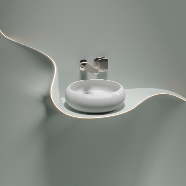 Умывальник Ceramicanova чаша накладная овальная (цвет Белый Матовый) Element 600x380x138мм