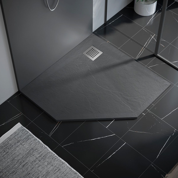 Поддон для душа из искусственного камня Vincea VST-4SP1010G, 1000*1000*25, серый