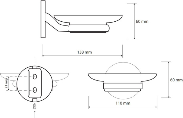 Мыльница для ванной Bemeta Alfa 102408023