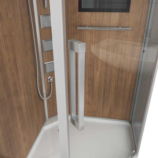 Душевая кабина Niagara Luxe NG-7717WD 100x100x215, низкий поддон, стенки деревянные