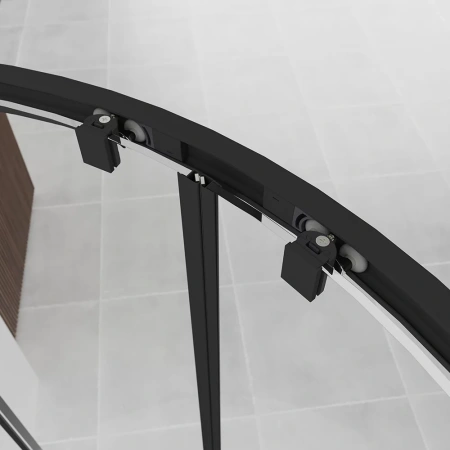 Душевой угол Veconi Evo 200 B, 1000х1000x1950, черный матовый, прозрачное стекло