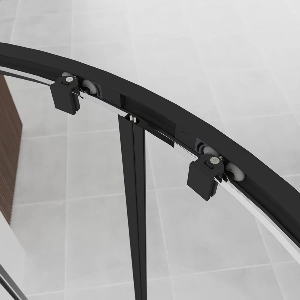 Душевой угол Veconi Evo 200 B, 1200х900x1950, черный матовый, прозрачное стекло