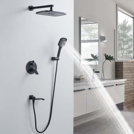 Душевая система встраиваемая Shevanik S4135H, черный