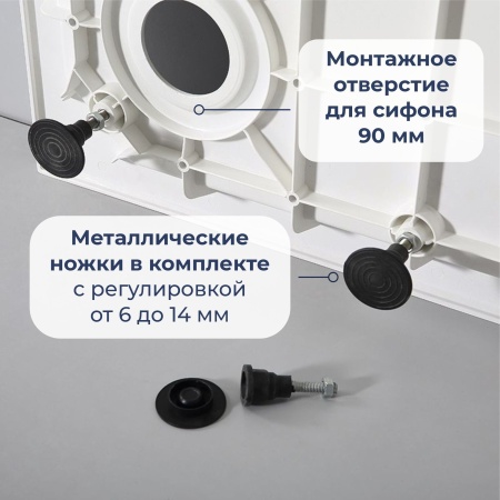 Душевой поддон с сифоном RGW SMC/R-C, 800x800
