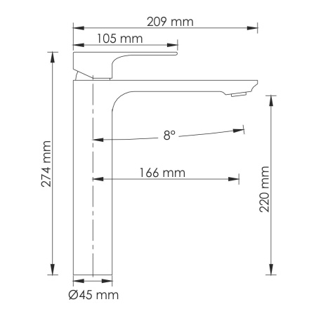 Смеситель для умывальника WasserKRAFT Mindel 8503H