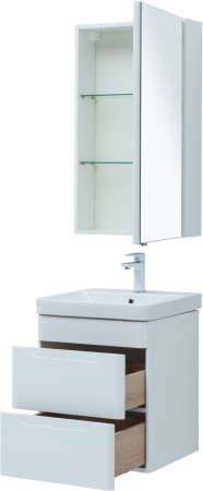 Мебель для ванной Aquanet София 50 белый глянец (2 ящика)