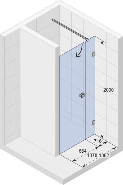 Душевая дверь Riho SZ Scandic NXT X102 140 L GX07320C1