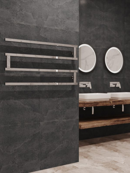 Полотенцесушитель водяной Stinox Optima 1000x500, боковое подключение, хром, 1/2" ВР (внутренняя резьба), 4 перекладины