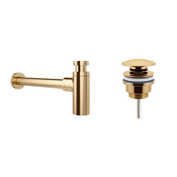 Комплект 3 в 1 Lavinia Boho Bathroom Sink 21520551: врезная фарфоровая раковина 60 см, металлический сифон, донный клапан