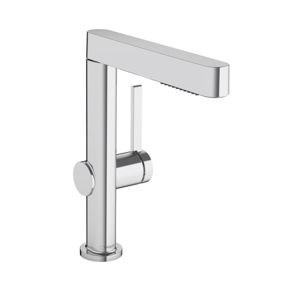 Hansgrohe Finoris Смеситель для раковины однорычажный 230 с вытяжным душем 2jet со сливным клапаном Push-Open хром 76063000
