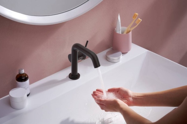 Смеситель для раковины Hansgrohe Tecturis S CoolStart EcoSmart 73320670 матовый черный 73320670