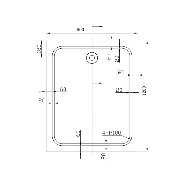 Поддон для душа акриловый Vincea VST-2AR-9012, 1200*900*135, сифон Ф90 с гидрозатвором