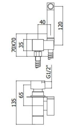 Смеситель с гигиеническим душем Paffoni Tweet Square ZDUP112CR хром