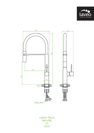Смеситель для кухонной мойки Laveo Pola BAP_778D черный