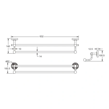 Полотенцедержатель Rose RG1027Q, бронза