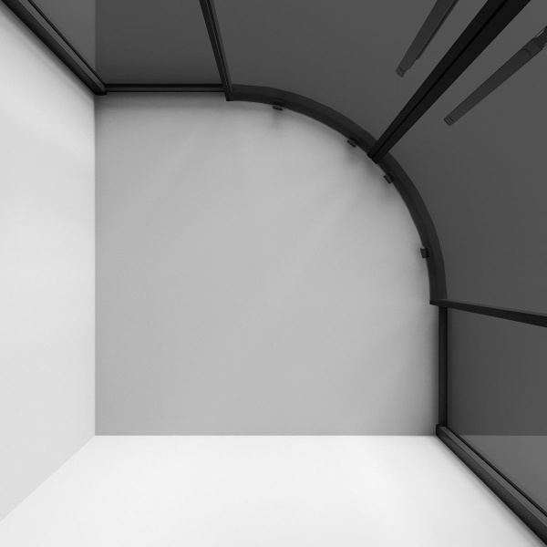 Душевое ограждение  Niagara Nova  NG-2827-34BLACK (100*100*195) полукруг, двери раздвижные