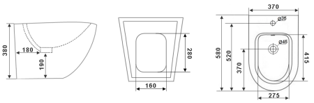 Биде напольное Timo KULO TK-402