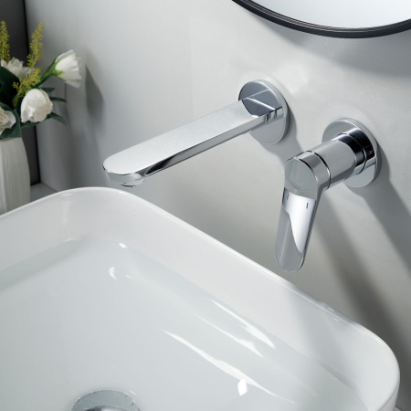 Смеситель для раковины встраиваемый Shevanik S4341, хром