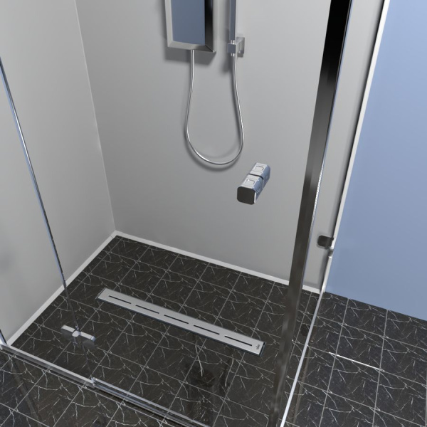 Комплект водоотводящий желоб DP20-700 из нержавеющей стали + перфорированная решетка SG20-700