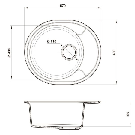 Кухонная мойка Reflection Allonge RF0658GR, серый