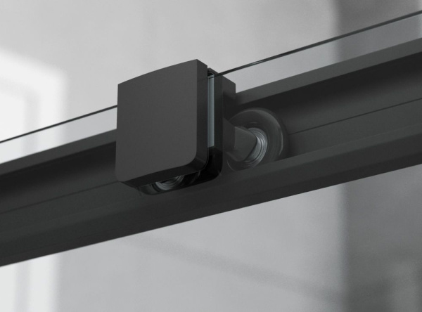 Душевой уголок Ambassador Queen Black 11011202-ST5, полукруглый, линейный трап, 100х100