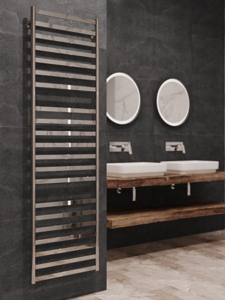 Полотенцесушитель водяной Stinox Maxima Luxe 500x1800, нижнее подключение, хром, 1/2" ВР (внутренняя резьба), 21 перекладина