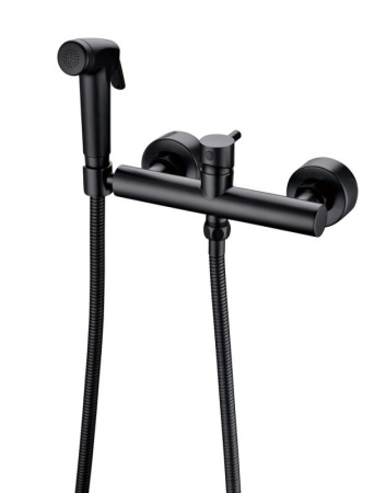 Смеситель с гигиеническим душем Bravat D9141BW-RUS черный
