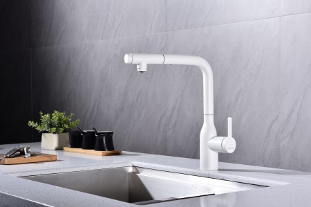 Смеситель для кухни VIPER, белый матовый, Vi213105-WH, Paulmark