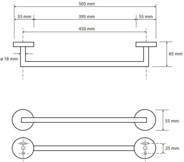 Держатель для полотенец Bemeta Dark 104204020 (50 см)