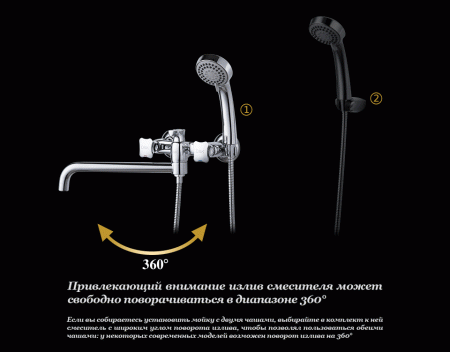 Смеситель для ванны D&K Hessen Grimm DA1383301