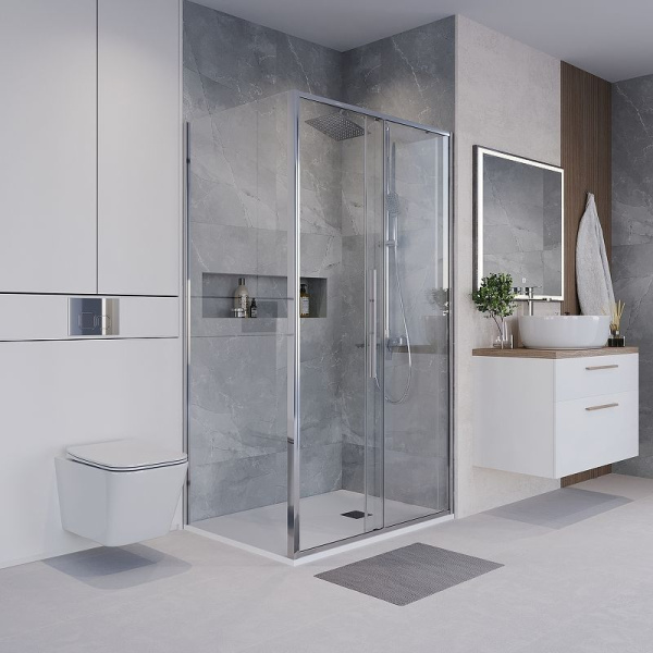 Душевое ограждение Niagara Nova NG-64-13A-A80-34 (130*80*195) прямоугольник, двери раздвижные