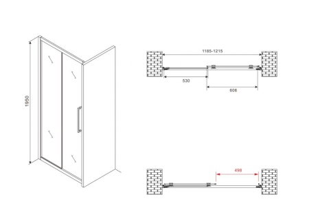 Душевая дверь ABBER Schwarzer Diamant AG30120BMH