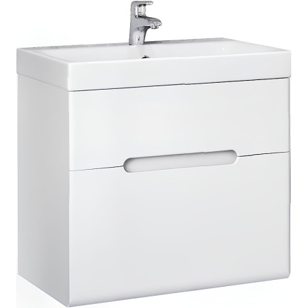 Тумба под раковину Jorno Moduo Slim 50 Mod.01.50/P/W белый глянец