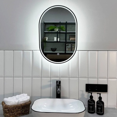 Зеркало RoxenBath Grown (40x70) в черной алюминиевой раме