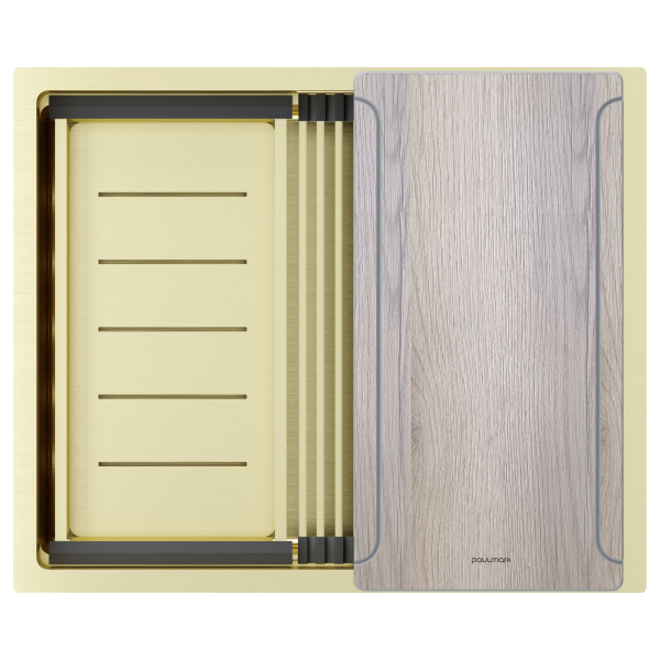 Мойка нерж. сталь NEXT-MULTI SINK 54 UNI, PM785445-LG, светлое золото, 540х450мм, Paulmark