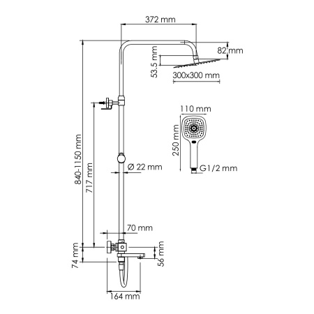 A199.118.065.087.CH Thermo Душевой комплект WasserKRAFT с термостатическим смесителем