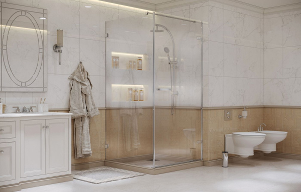 Душевой уголок Ambassador Abner 10011102R-ST10, квадратный, угловой трап, 100х100