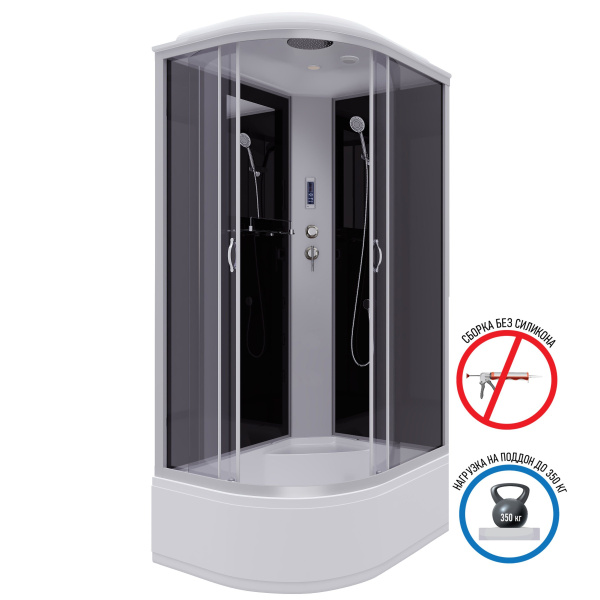 Душевая кабина Niagara Classic NG-2510-14RP 120х80х215, высокий поддон 40 см, стекло тонированное