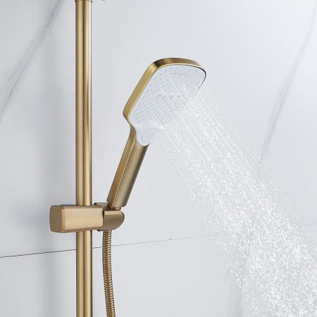 Душевая система Shevanik S4136G, золотой сатин