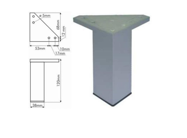 Ножки для мебели универсальные Cersanit UNIVERSAL 2 шт, белый, ZP-NOGA-KPL2