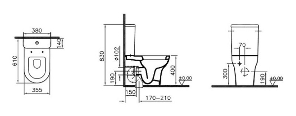 Унитаз-компакт VitrA Zentrum 9012B003-7201