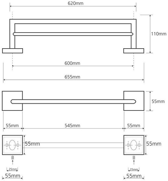 Держатель для полотенец Bemeta Beta 132204052 (65 см)