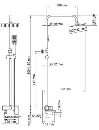 Душевой комплект WasserKRAFT A17701