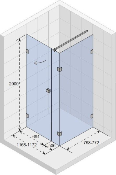Душевой уголок Riho SZ Scandic NXT X204 120х80 L GX08057B1 черный