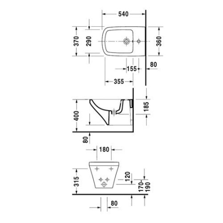 Биде подвесное Duravit DuraStyle 2282150000