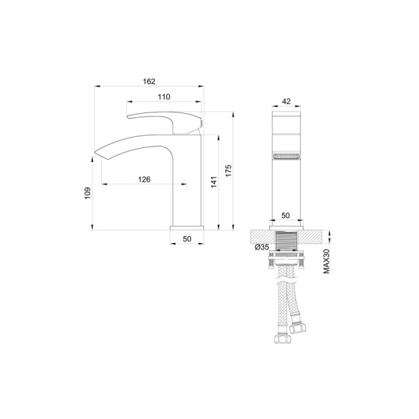 Смеситель для раковины WONZON & WOGHAND, Хром (WW-88139009-CR)