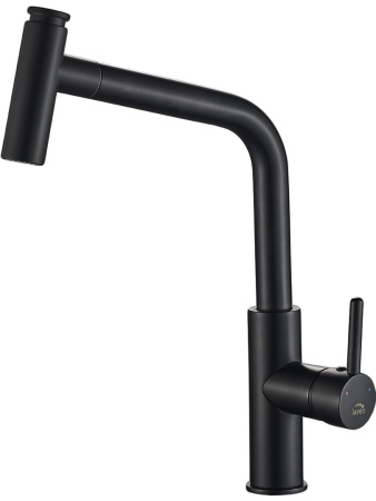 Смеситель для кухонной мойки Laveo Toro BAX_769D с выдвижным изливом черный