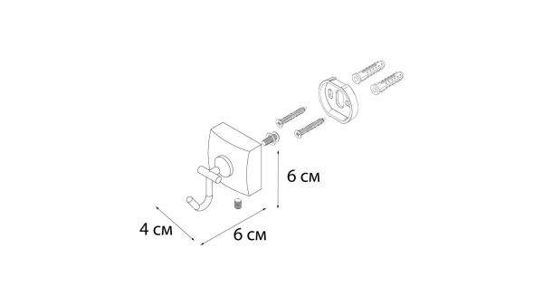 Крючок одинарный Fixsen Kvadro FX-61305F
