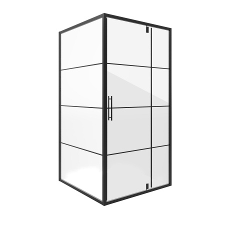 Душевое ограждение Niagara Nova NG-0280-08 BLACK 800х800х1900 квадрат, дверь распашная